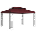 Pavillon 3,97 x 2,96 x 2,68 m Weinrot Polyester und Stahl