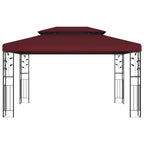 Pavillon 3,97 x 2,96 x 2,68 m Weinrot Polyester und Stahl