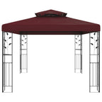 Pavillon 3,97 x 2,96 x 2,68 m Weinrot Polyester und Stahl