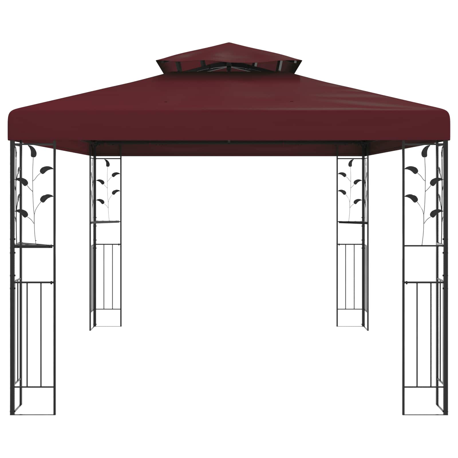 Pavillon 3,97 x 2,96 x 2,68 m Weinrot Polyester und Stahl