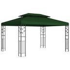 Pavillon 3,97 x 2,96 x 2,68 m Grün Polyester und Stahl