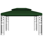 Pavillon 3,97 x 2,96 x 2,68 m Grün Polyester und Stahl