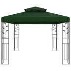 Pavillon 3,97 x 2,96 x 2,68 m Grün Polyester und Stahl