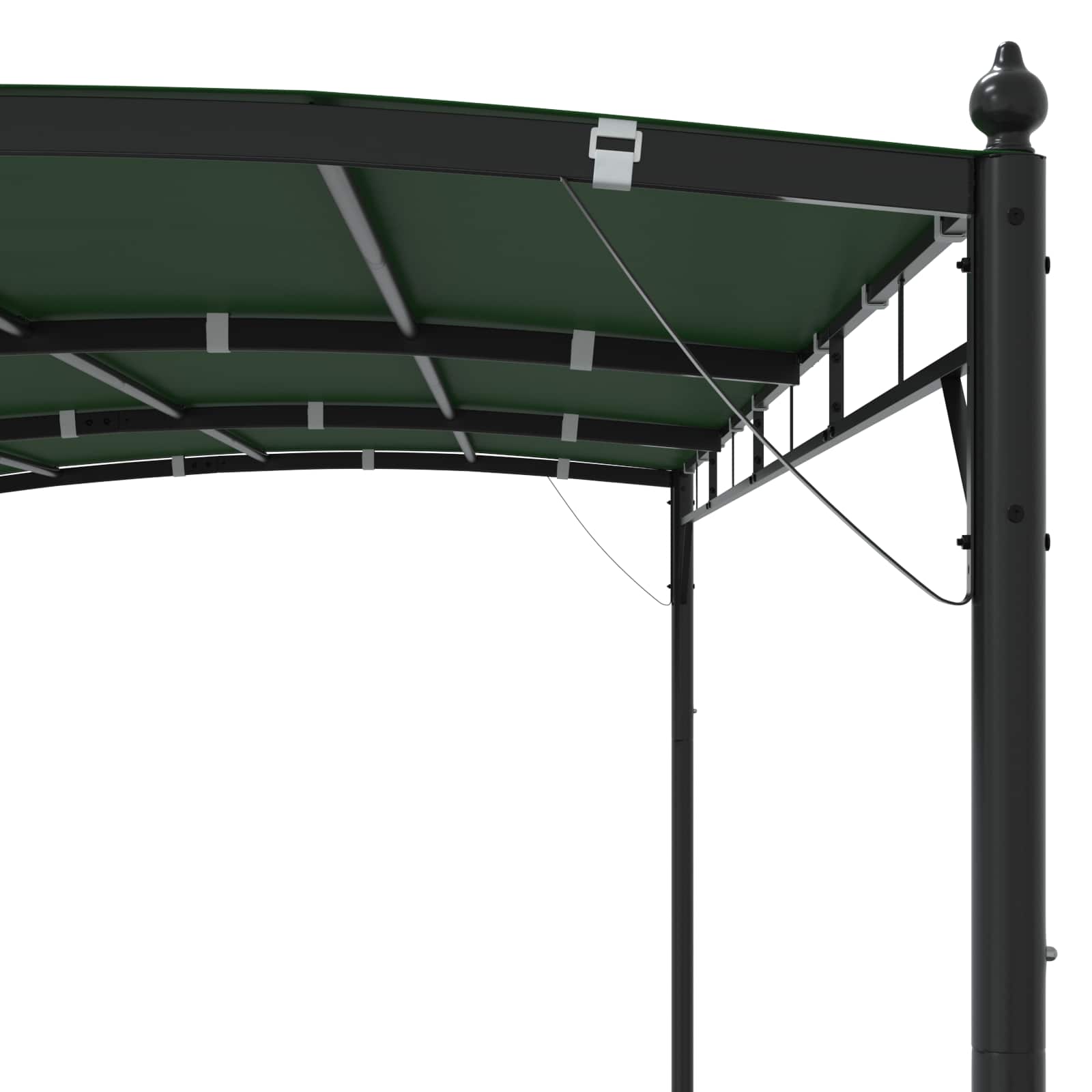 Pavillon 4 x 3 x 2,55 m Grün Stoff und Aluminium 180 gsm