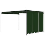 Pavillon 4 x 3 x 2,3 m Grün Polyester und Stahl