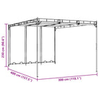 Pavillon 4 x 3 x 2,3 m Grün Polyester und Stahl