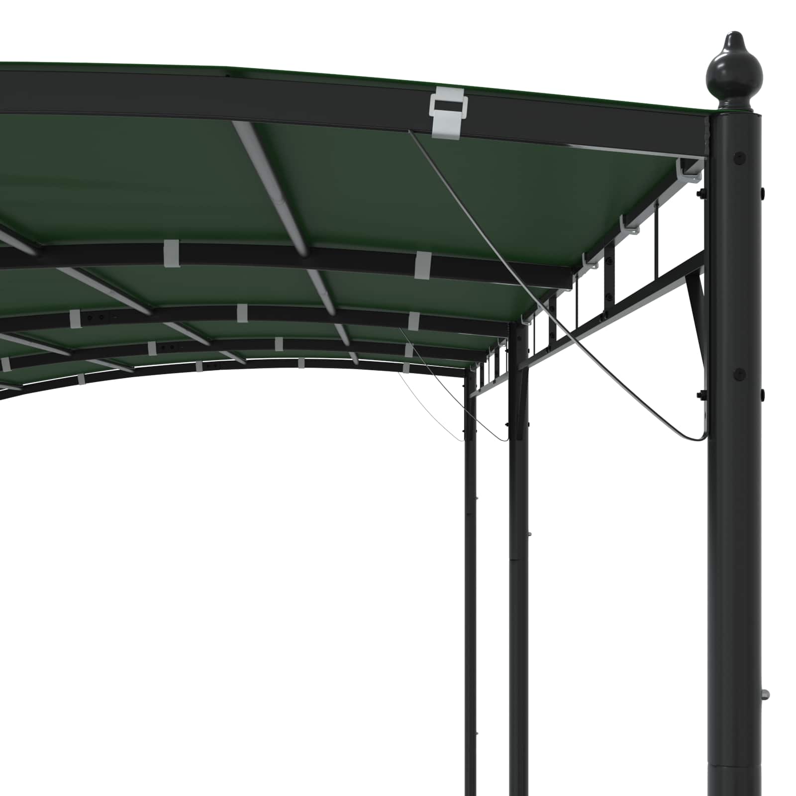 Pavillon 6 x 3 x 2,55 m Grün Stoff und Aluminium 180 gsm