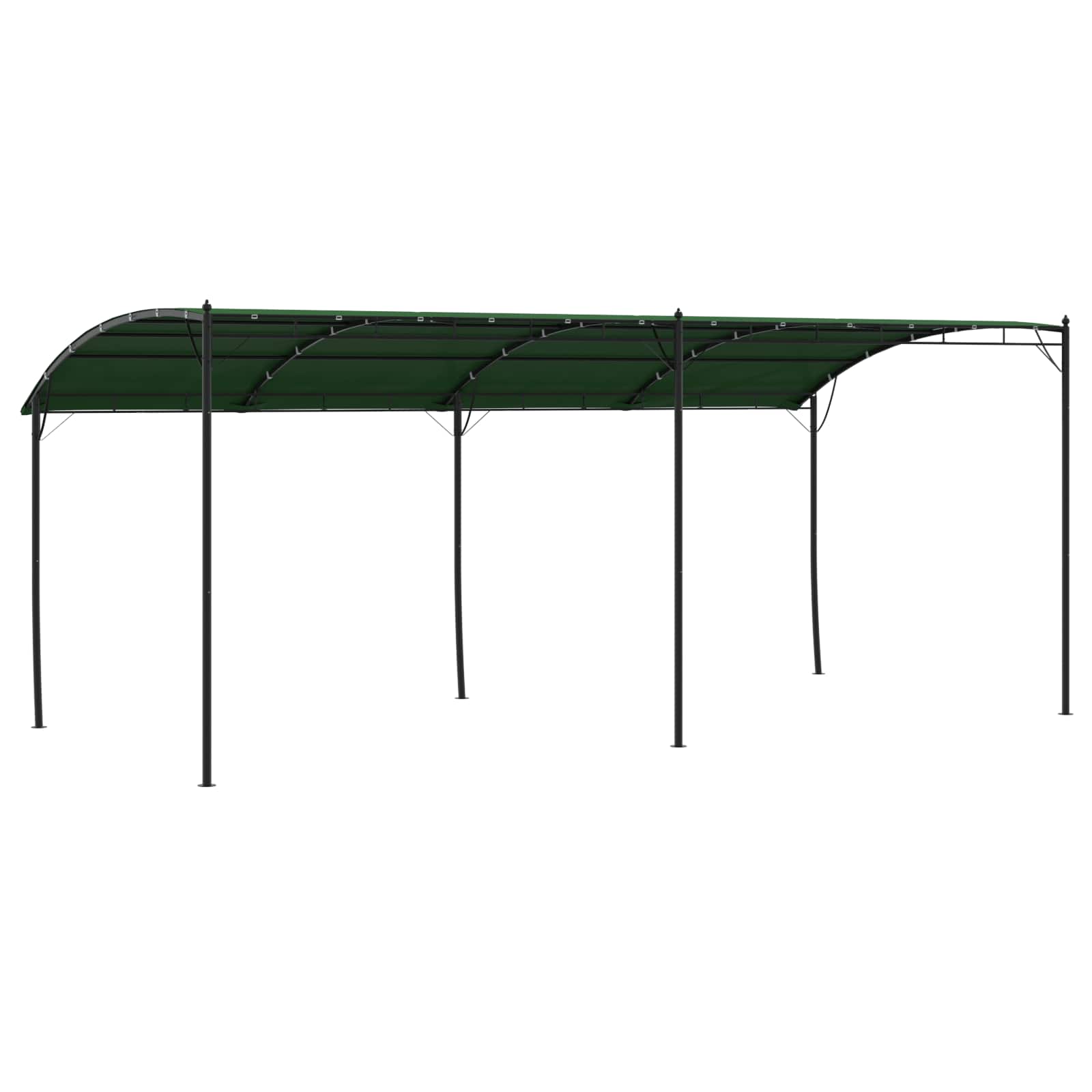 Pavillon 6 x 3 x 2,55 m Grün Stoff und Aluminium 180 gsm