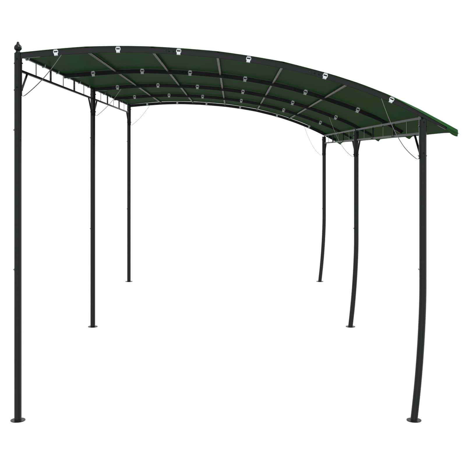 Pavillon 6 x 3 x 2,55 m Grün Stoff und Aluminium 180 gsm
