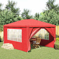 Party-Zelt 400 x 300 x 255 cm Rot PE und Stahl