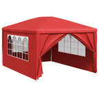 Party-Zelt 400 x 300 x 255 cm Rot PE und Stahl