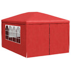 Party-Zelt 400 x 300 x 255 cm Rot PE und Stahl
