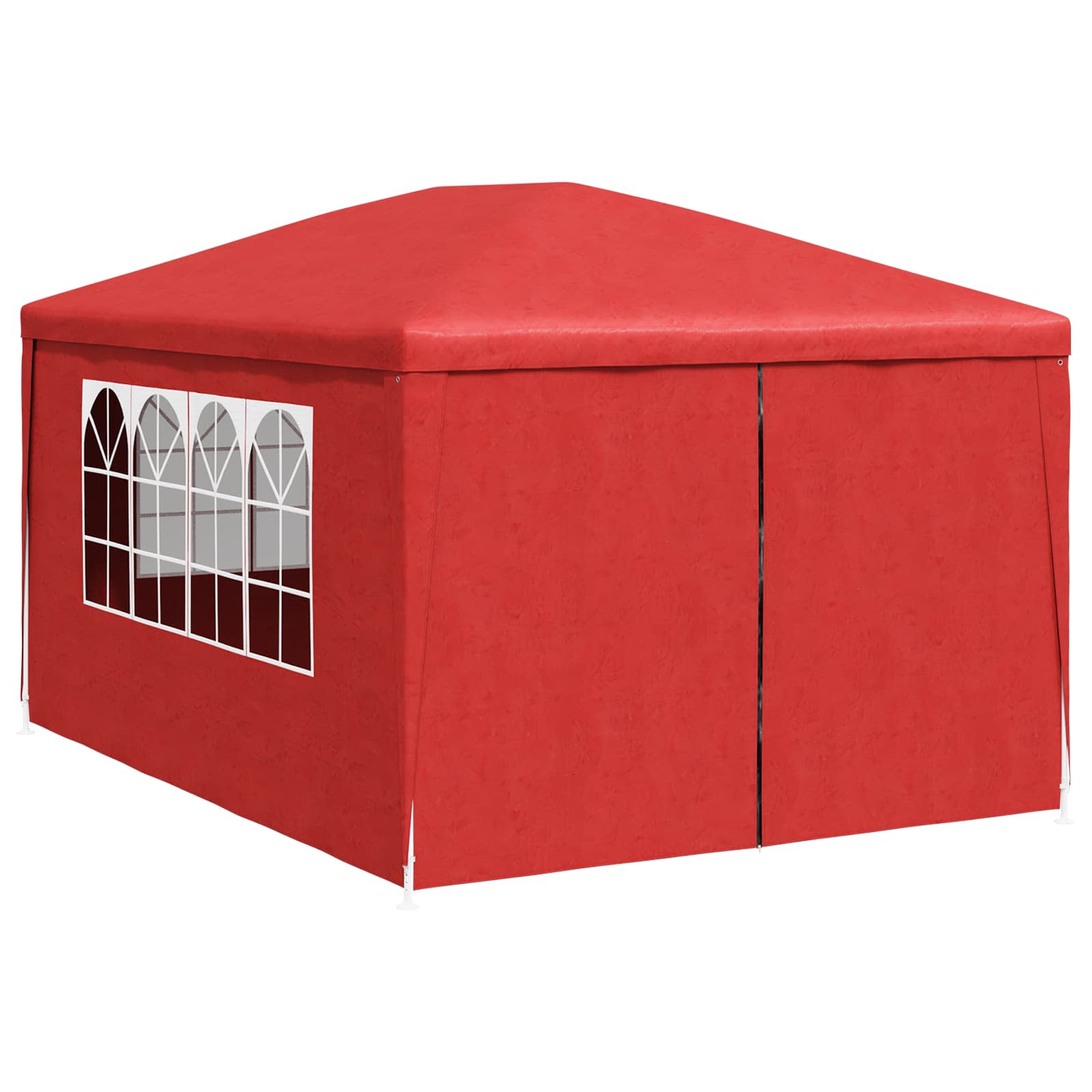 Party-Zelt 400 x 300 x 255 cm Rot PE und Stahl