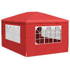 Party-Zelt 400 x 300 x 255 cm Rot PE und Stahl