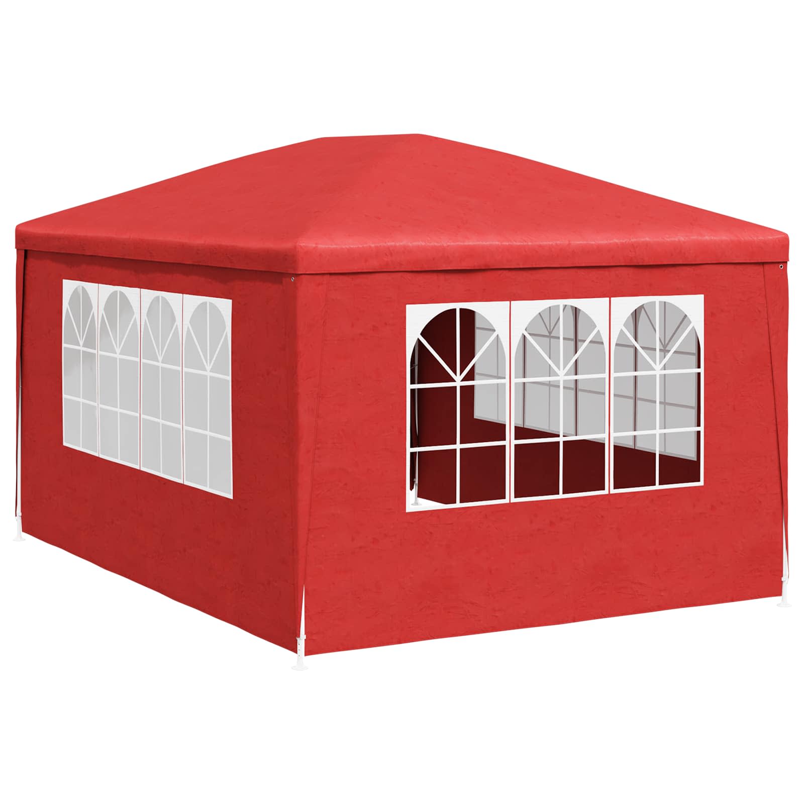 Party-Zelt 400 x 300 x 255 cm Rot PE und Stahl