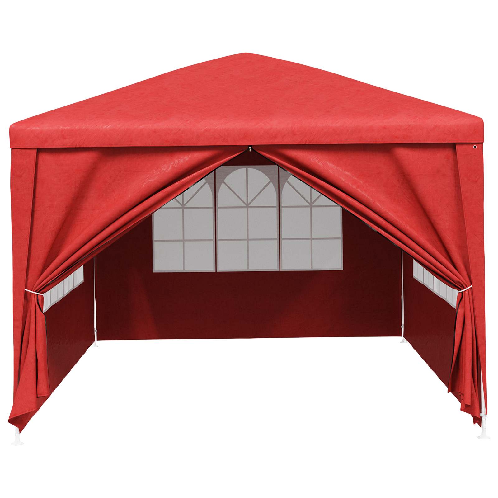 Party-Zelt 400 x 300 x 255 cm Rot PE und Stahl