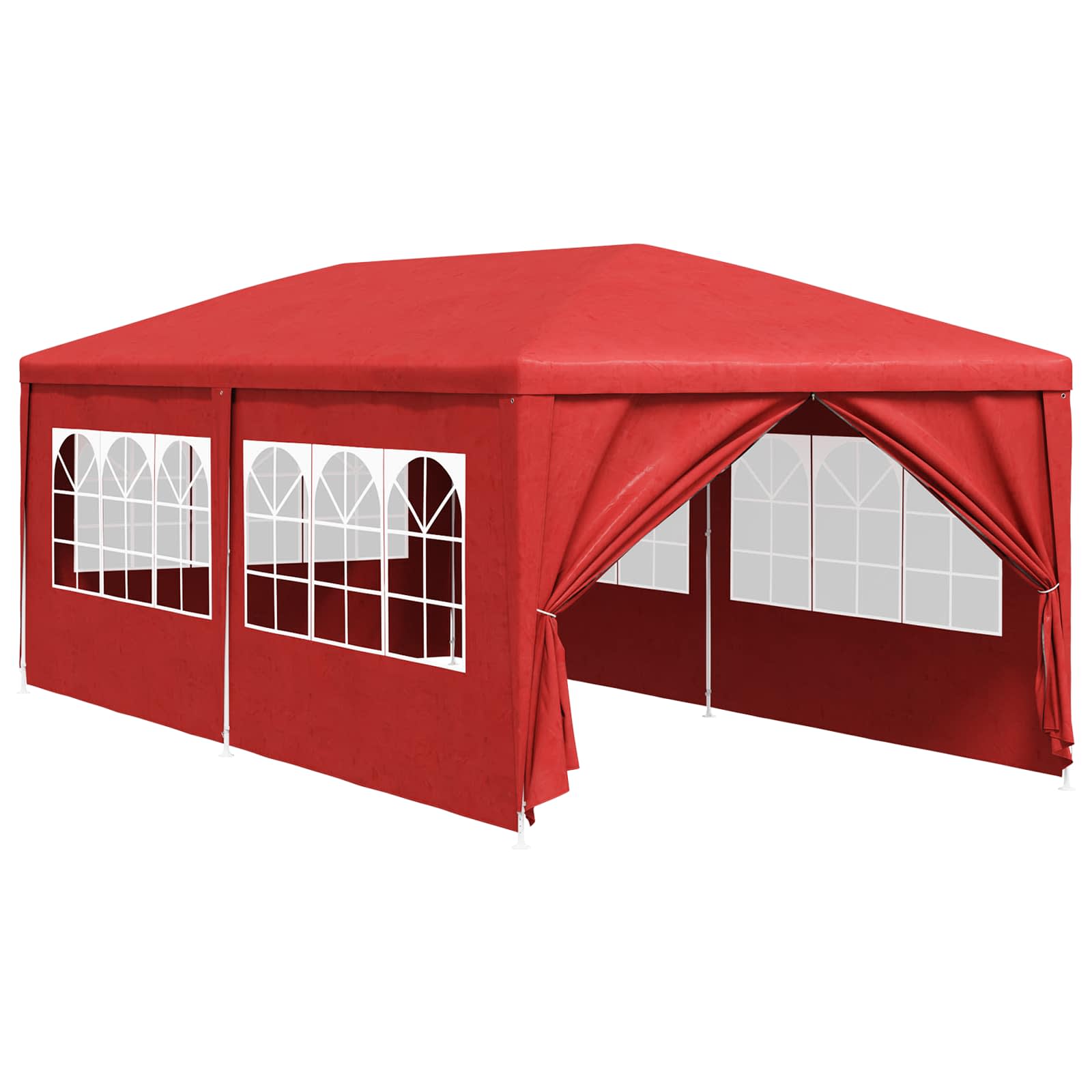 Party-Zelt 600 x 300 x 255 cm Rot PE und Stahl