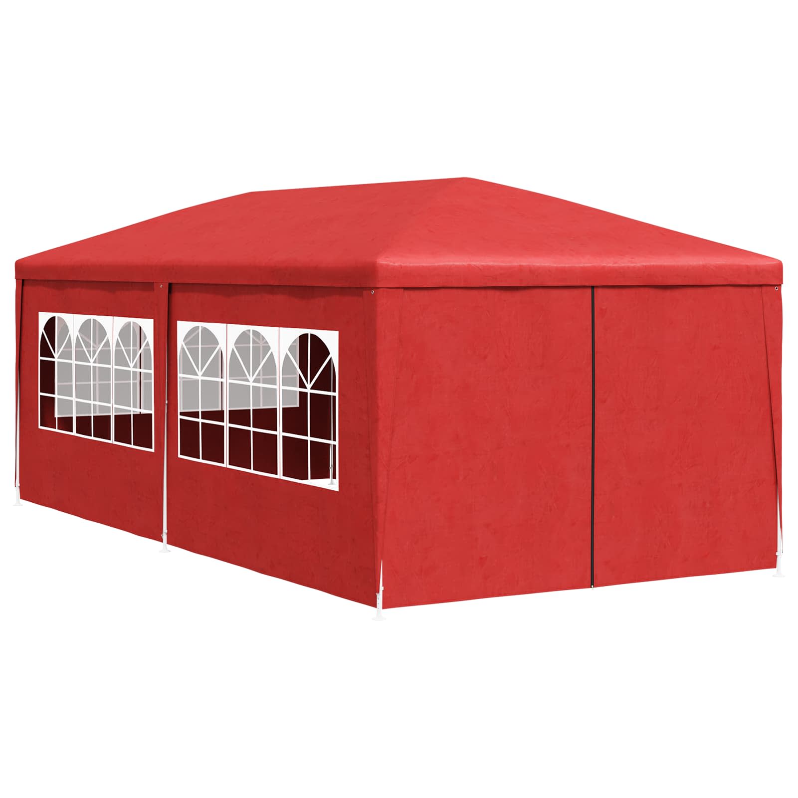Party-Zelt 600 x 300 x 255 cm Rot PE und Stahl