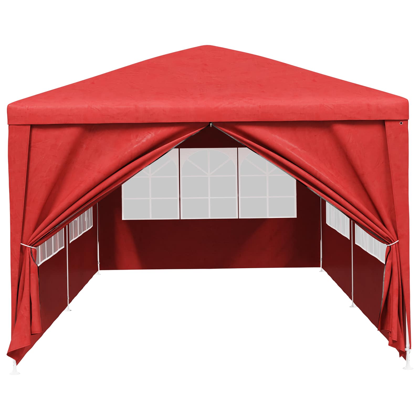 Party-Zelt 600 x 300 x 255 cm Rot PE und Stahl