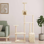 Katzennbaum mit Sisal-Kratzsäulen Creme 177,5 cm