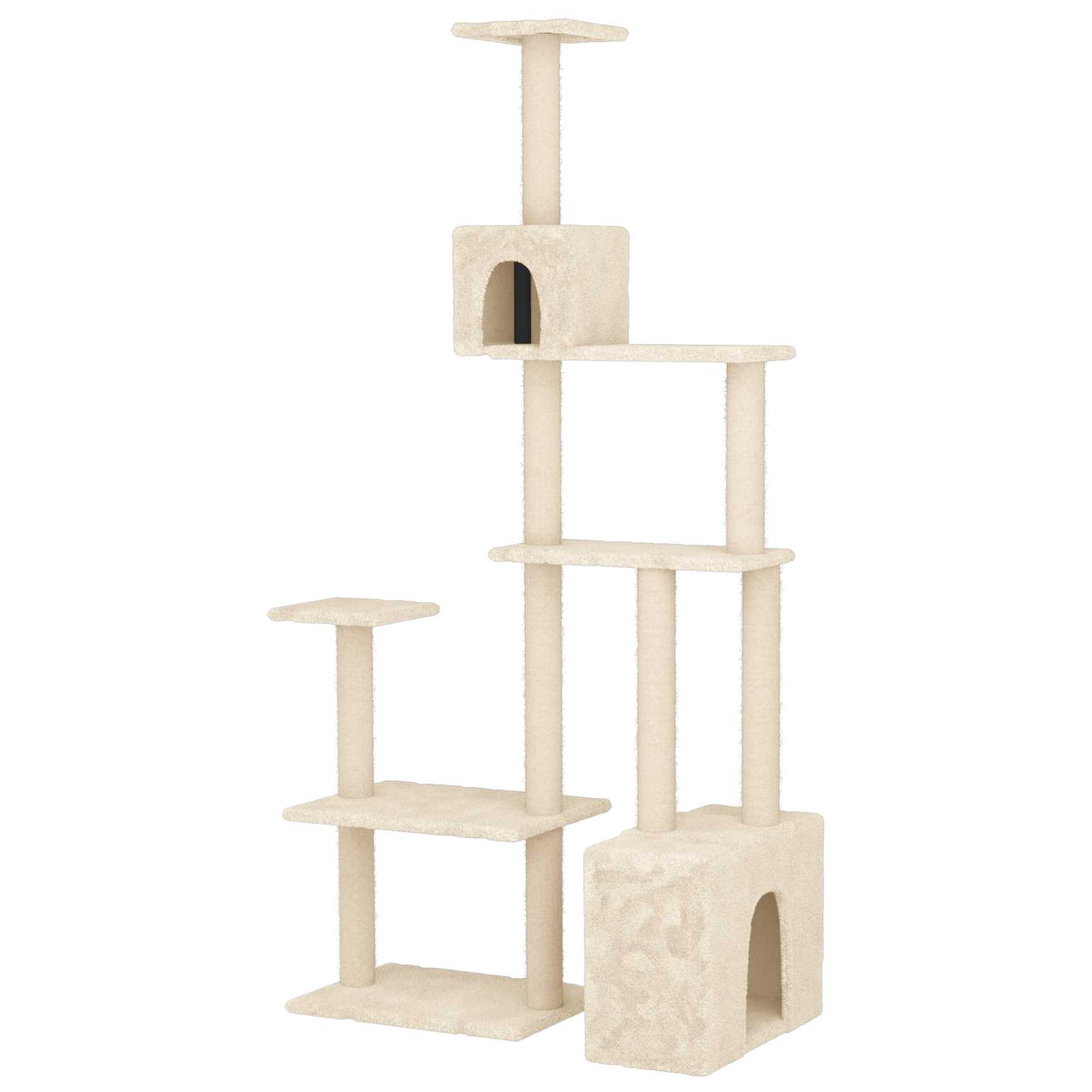 Katzennbaum mit Sisal-Kratzsäulen Creme 177,5 cm