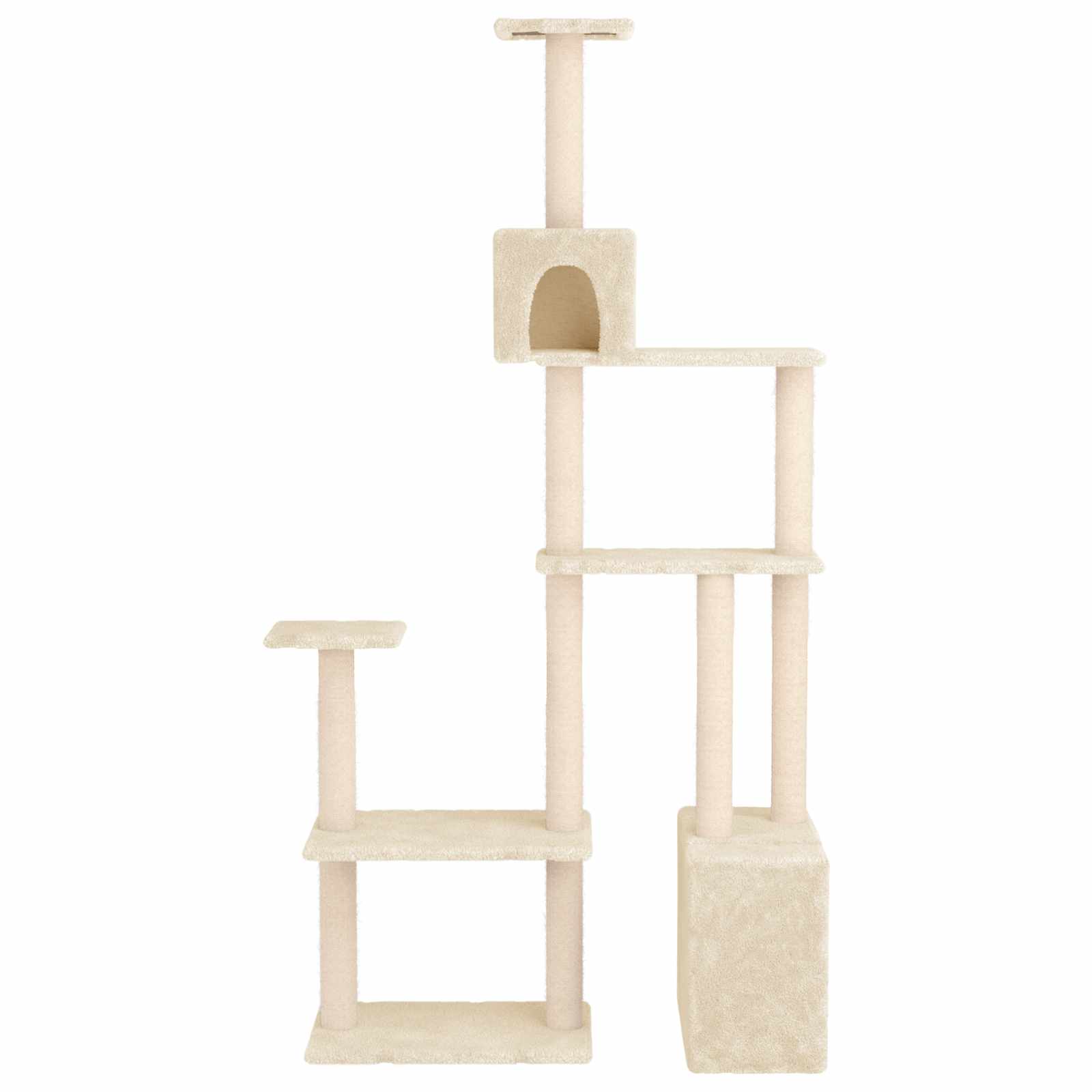 Katzennbaum mit Sisal-Kratzsäulen Creme 177,5 cm