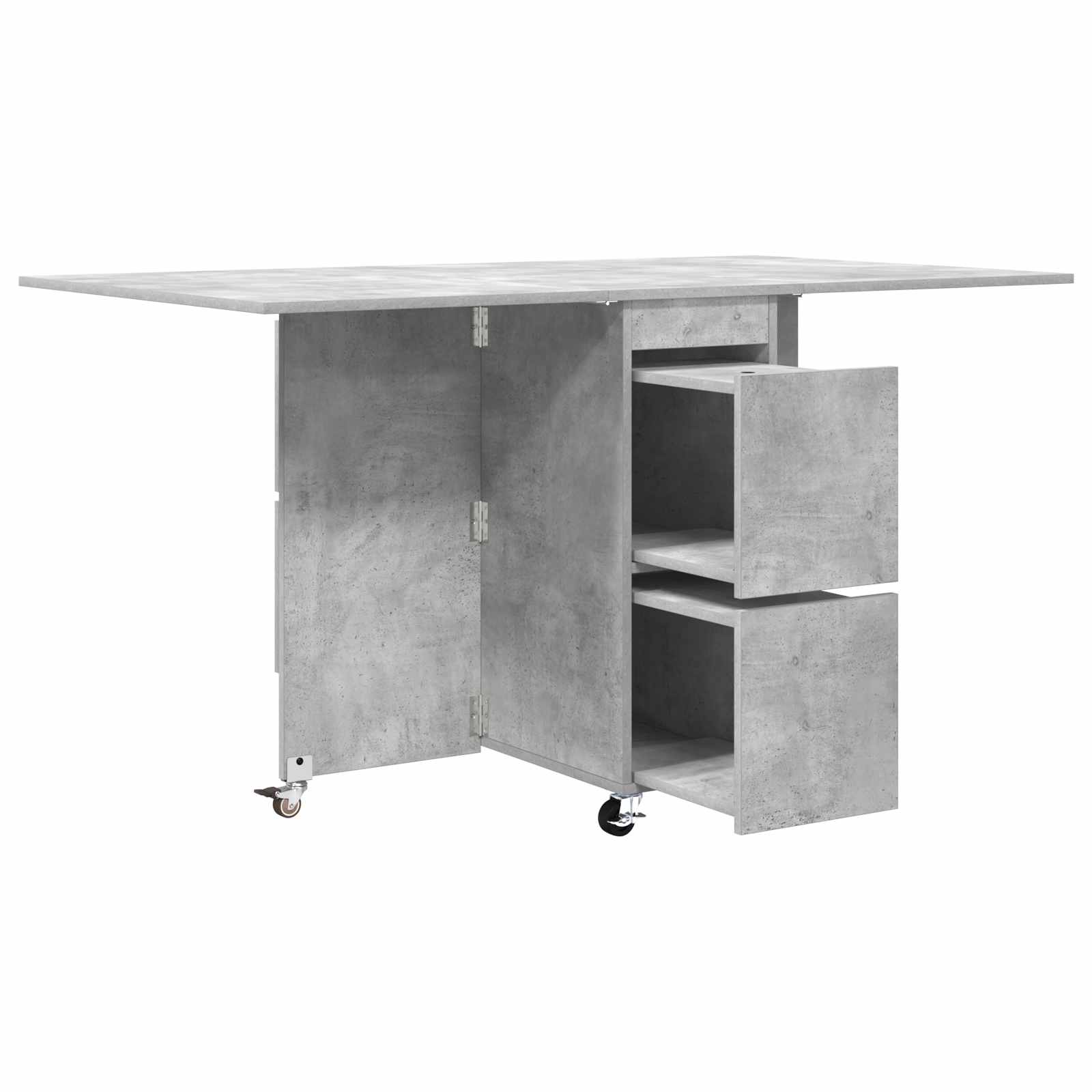 Esstisch 2 pcs 140 x 80 x 77 cm Holzwerkstoff Betongrau