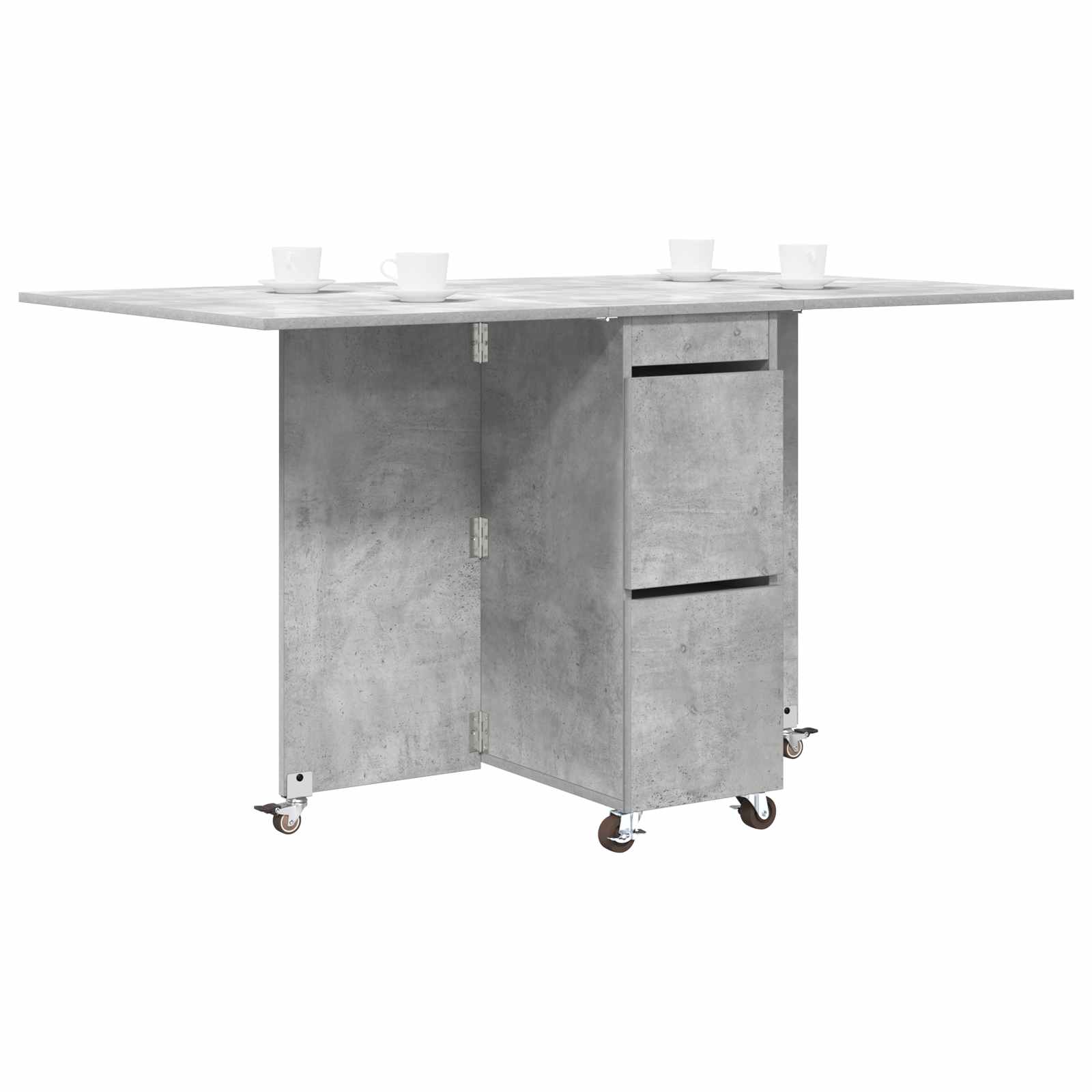 Esstisch 2 pcs 140 x 80 x 77 cm Holzwerkstoff Betongrau