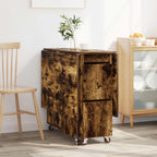 Esstisch 2 pcs 140 x 80 x 77 cm Holzwerkstoff Geräucherte Eiche