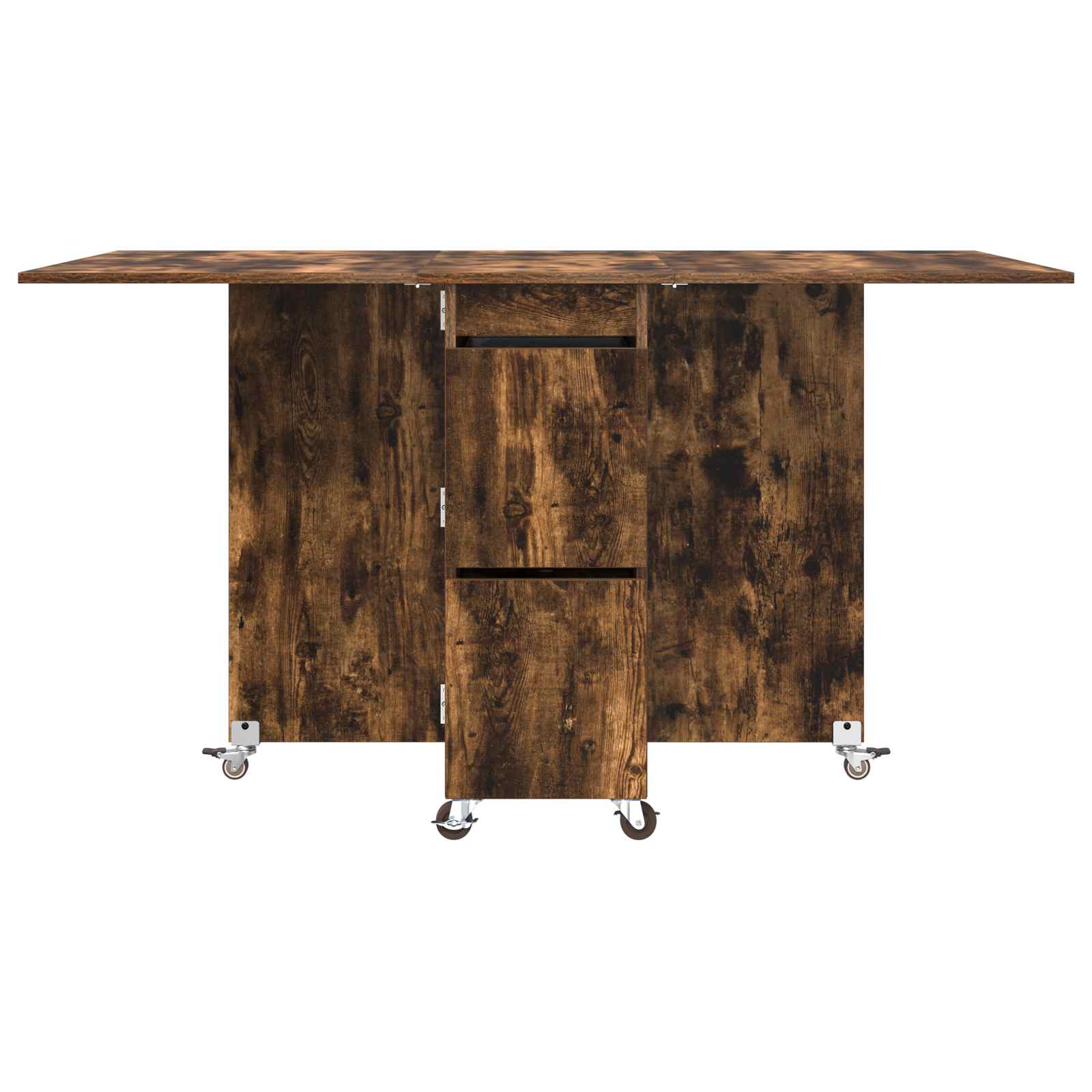 Esstisch 2 pcs 140 x 80 x 77 cm Holzwerkstoff Geräucherte Eiche