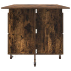 Esstisch 2 pcs 140 x 80 x 77 cm Holzwerkstoff Geräucherte Eiche