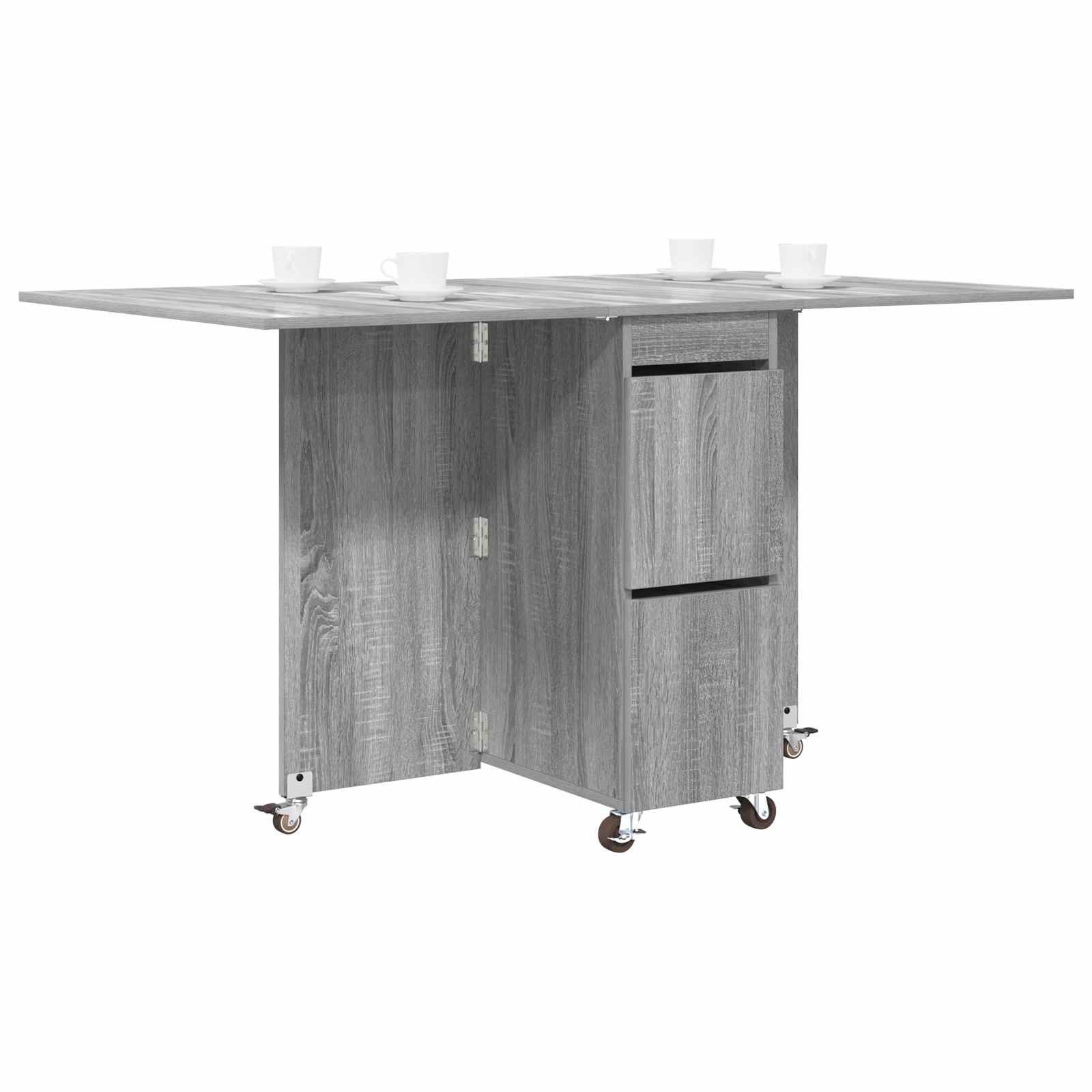 Esstisch 2 pcs 140 x 80 x 77 cm Holzwerkstoff Grau Sonoma