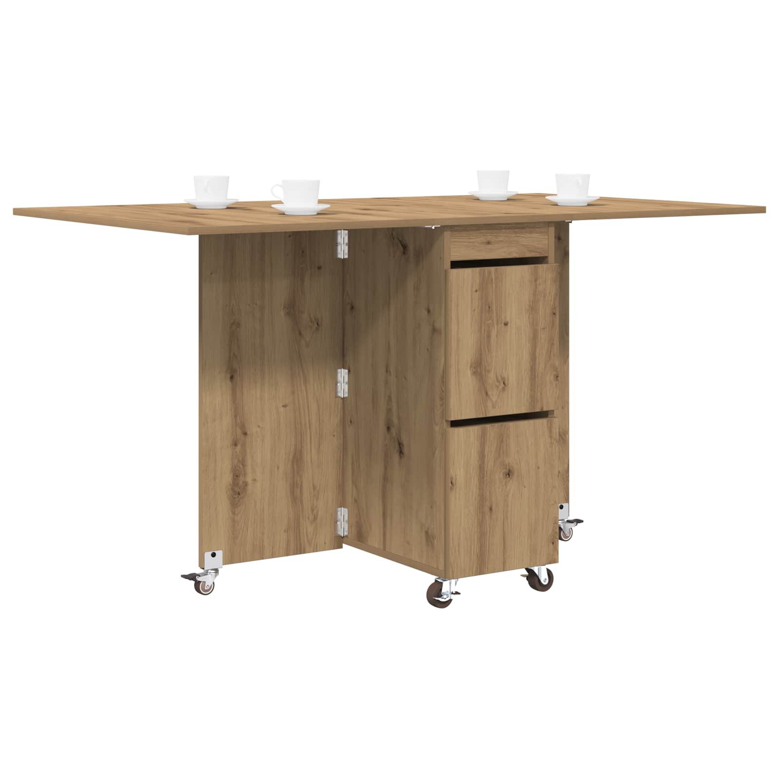 Esstisch 2 pcs 140 x 80 x 77 cm Holzwerkstoff Artisan-Eiche
