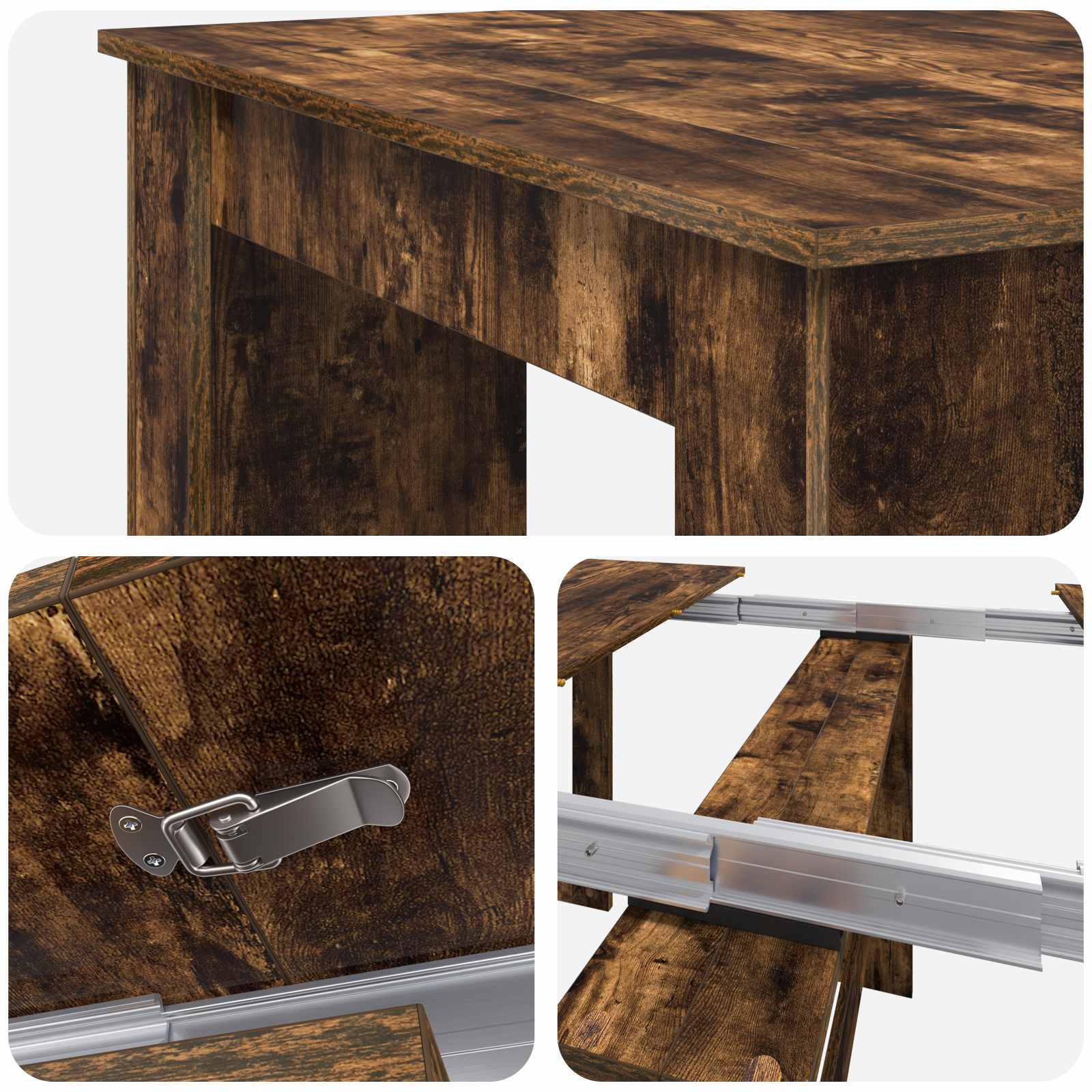 Esstisch 180 x 85 x 75 cm Holzwerkstoff Geräucherte Eiche