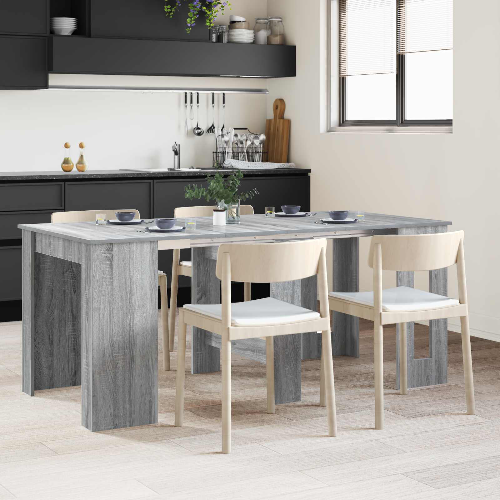 Esstisch 180 x 85 x 75 cm Holzwerkstoff Grau Sonoma