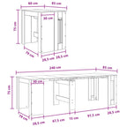 Esstisch 240 x 85 x 75 cm Holzwerkstoff Sonoma-Eiche