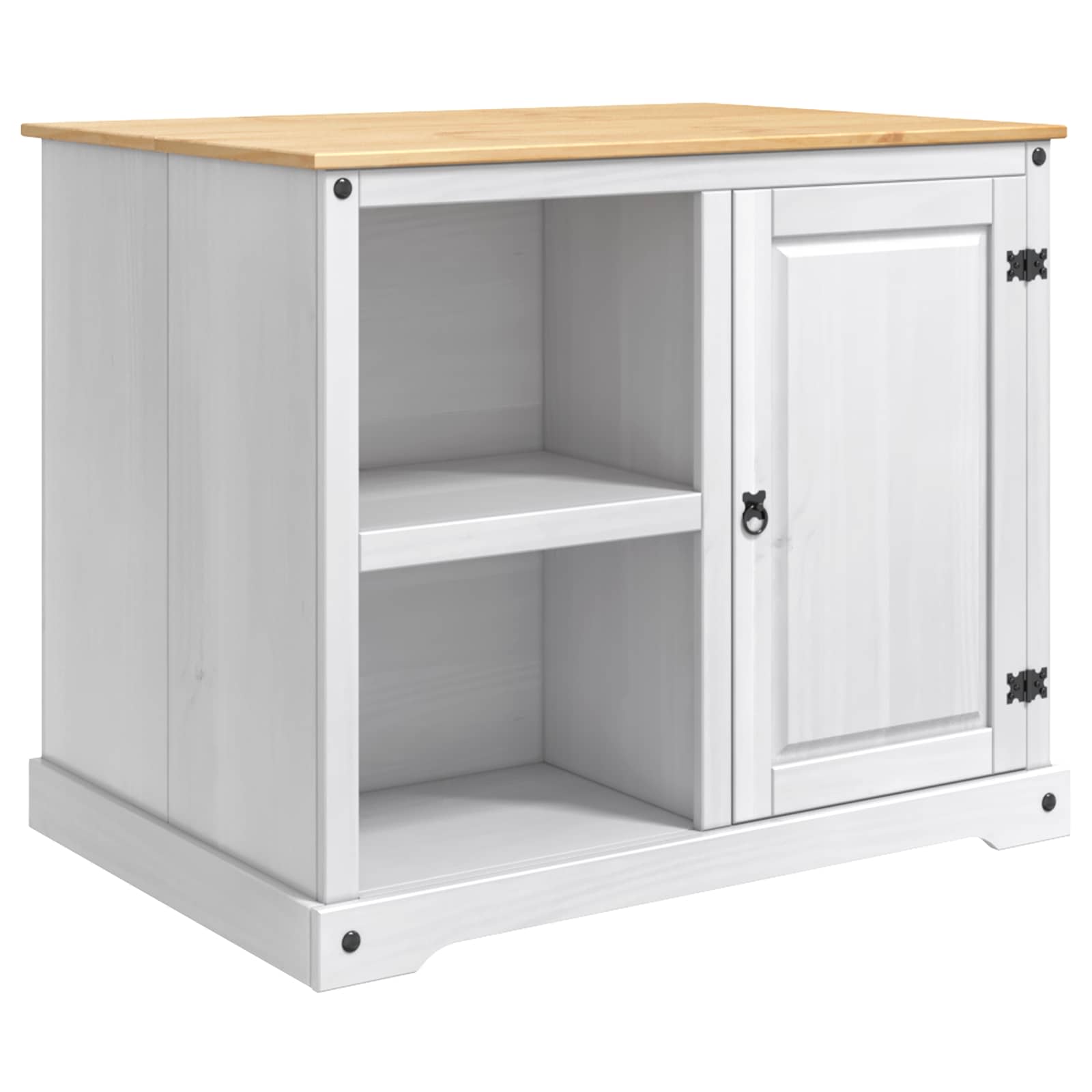 Küchentrolley 2 pcs Weiß und Honigwachs 112 x 77 x 91,5 cm