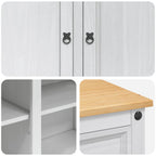 Küchentrolley 2 pcs Weiß und Honigwachs 112 x 70 x 91,5 cm