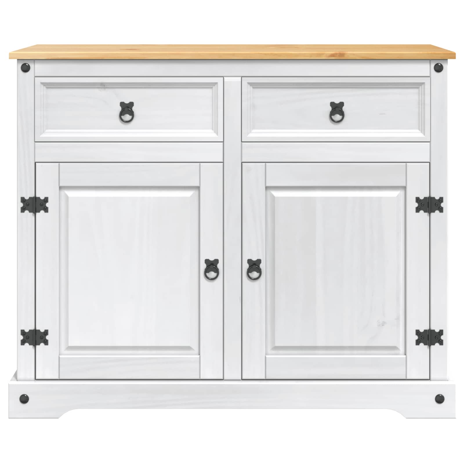 Küchentrolley 2 pcs Weiß und Honigwachs 112 x 70 x 91,5 cm