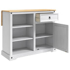 Küchentrolley 2 pcs Weiß und Honigwachs 112 x 70 x 91,5 cm