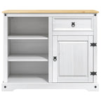 Küchentrolley 2 pcs Weiß und Honigwachs 112 x 70 x 91,5 cm