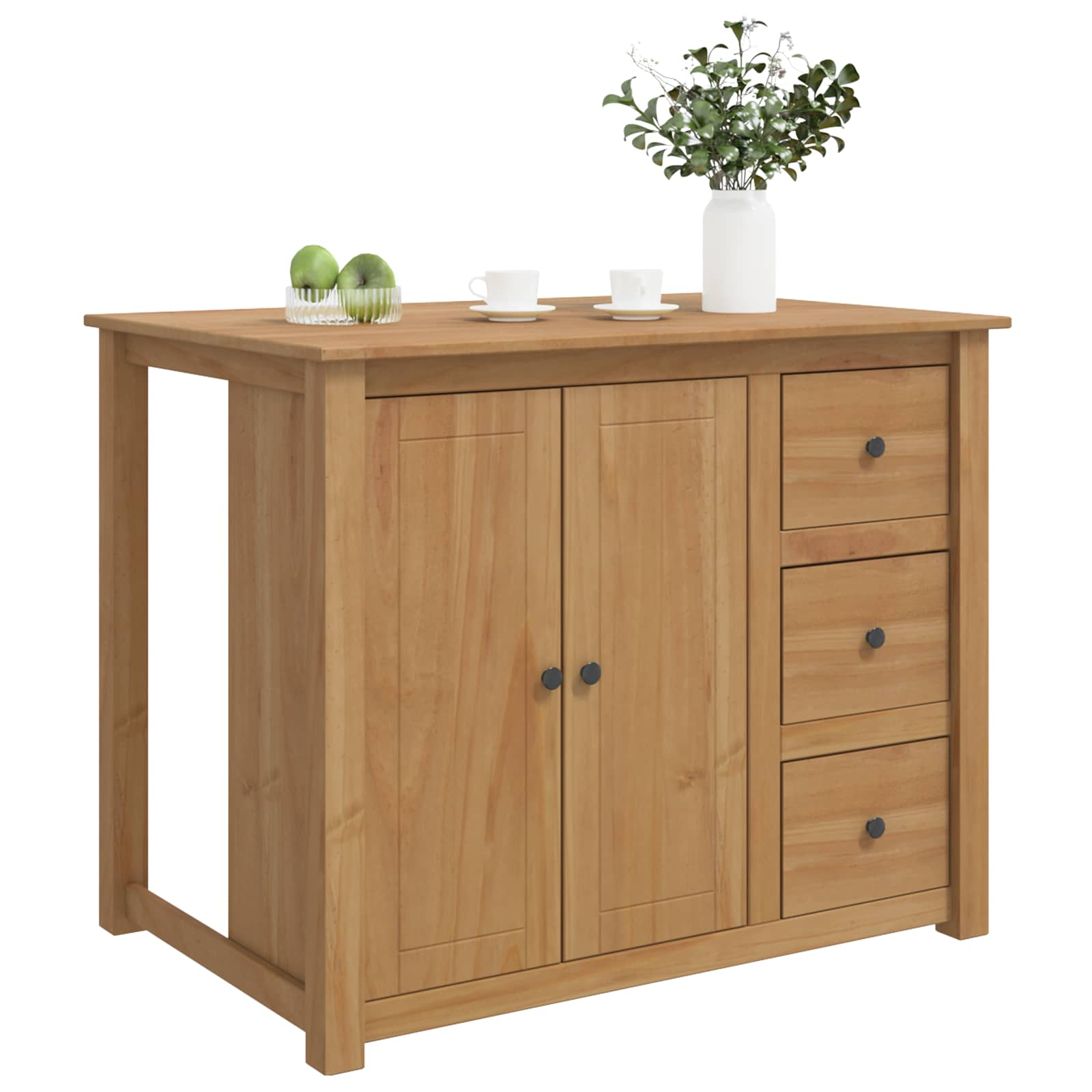Küchentrolley mit Tür PANAMA 2 pcs Honigwachs 112 x 77 x 90 cm