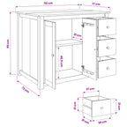Küchentrolley mit Tür PANAMA 2 pcs Honigwachs 112 x 77 x 90 cm