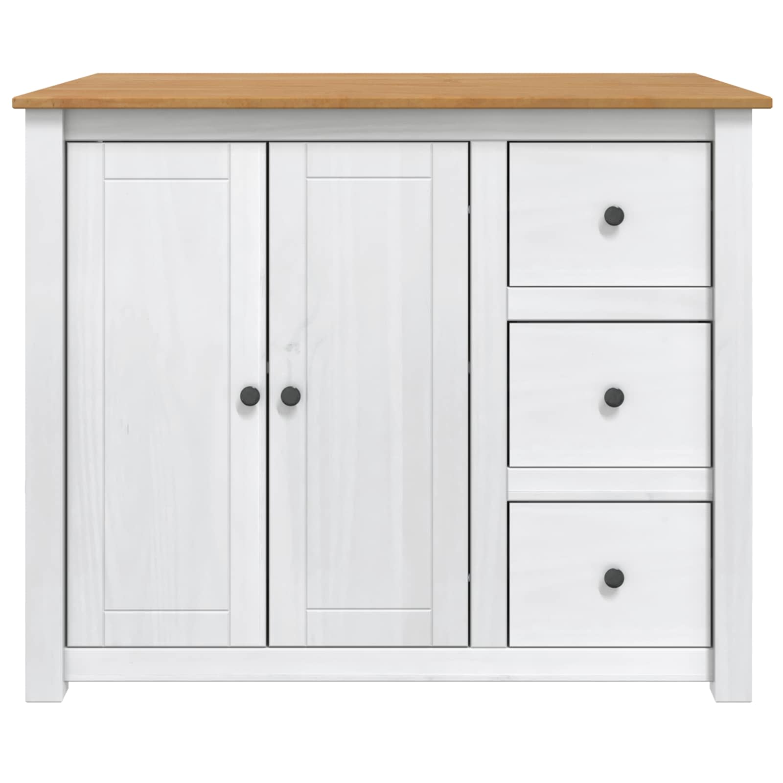 Küchentrolley PANAMA 2 pcs Weiß und Honigwachs 112 x 77 x 90 cm