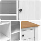 Küchentrolley PANAMA 2 pcs Weiß und Honigwachs 112 x 77 x 90 cm