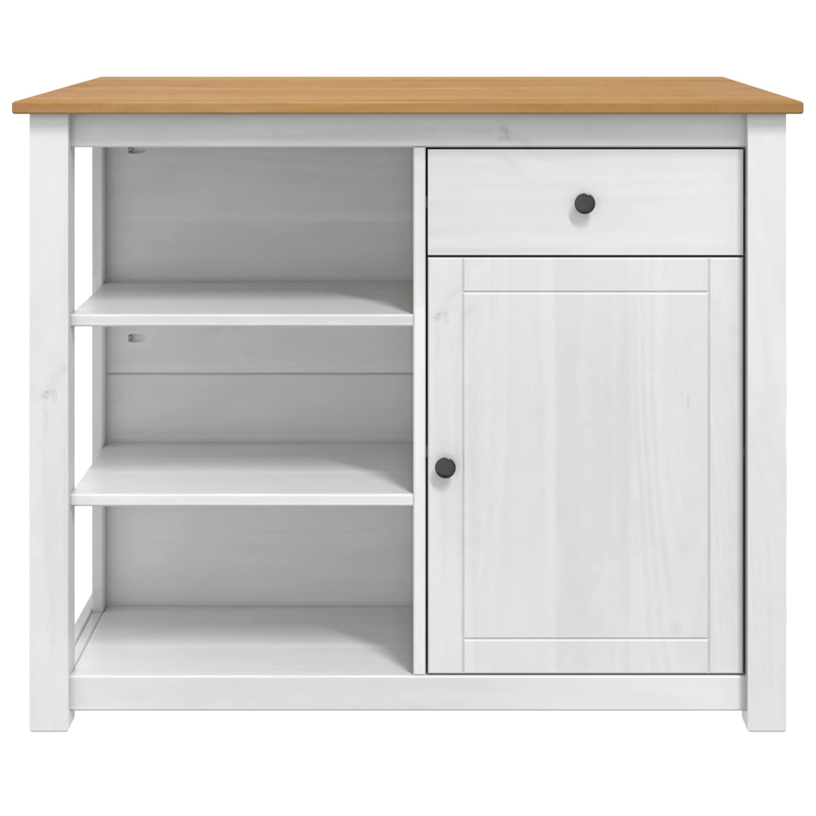 Küchentrolley PANAMA 2 pcs Weiß und Honigwachs 112 x 77 x 90 cm