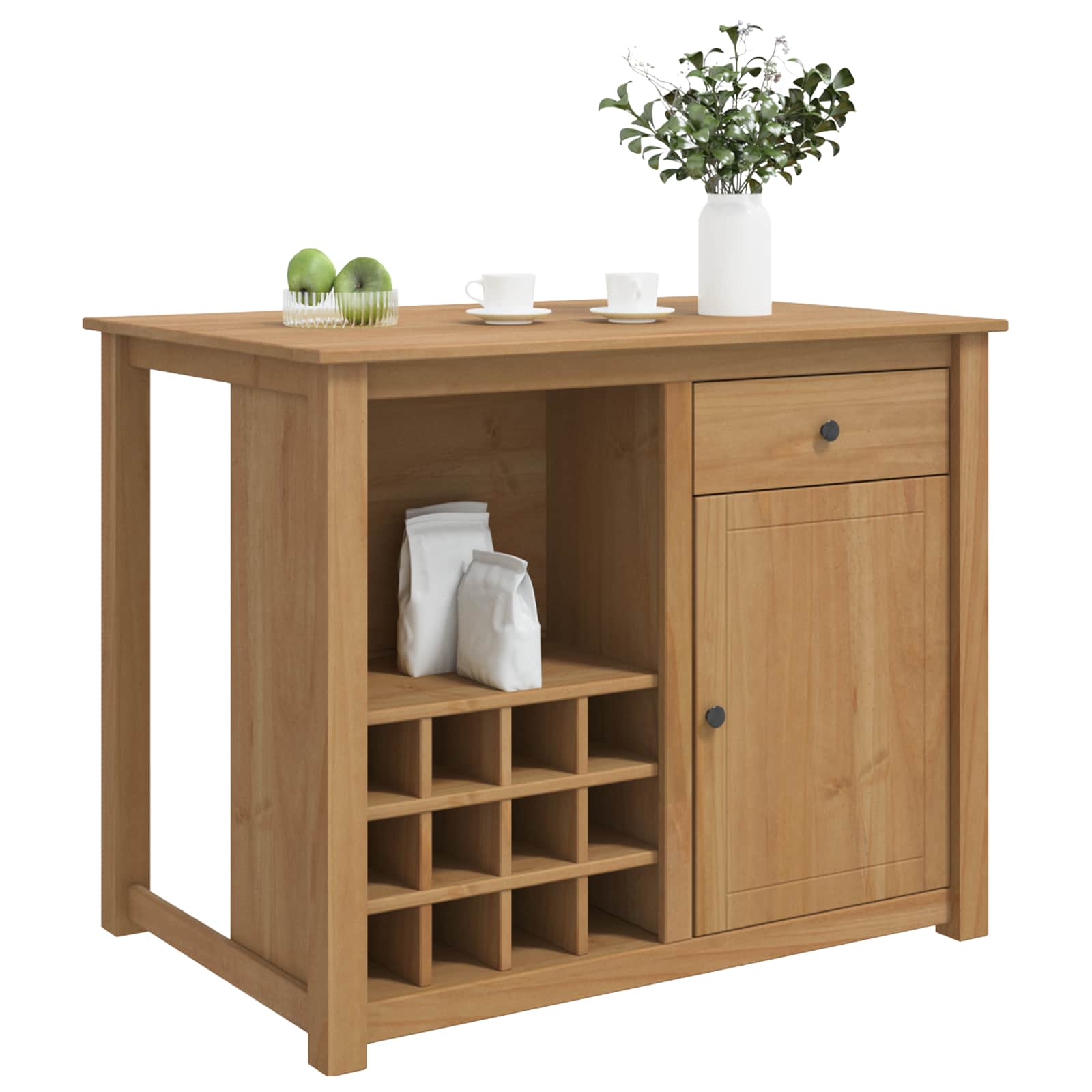 Küchentrolley mit Tür PANAMA 2 pcs Honigwachs 112 x 77 x 90 cm