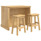 Kücheninsel Set mit Regal 3 pcs Honigwachs Massiv-Kiefer