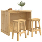 Kücheninsel Set mit Regal 3 pcs Honigwachs Massiv-Kiefer