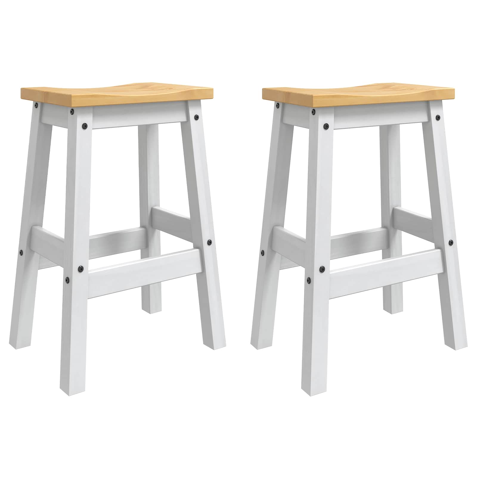 Kücheninsel Set 3 pcs Weiß und Honigwachs Massiv-Kiefer